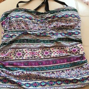 Boho print tankini top sz L
